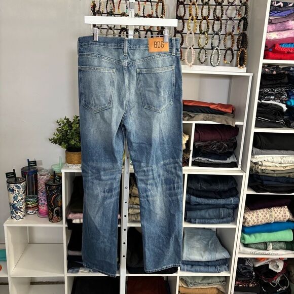 BDG Blue Straight Jeans with Distressed Details VINTAGE SLIM FIT urban outfitter - Picture 7 of 8